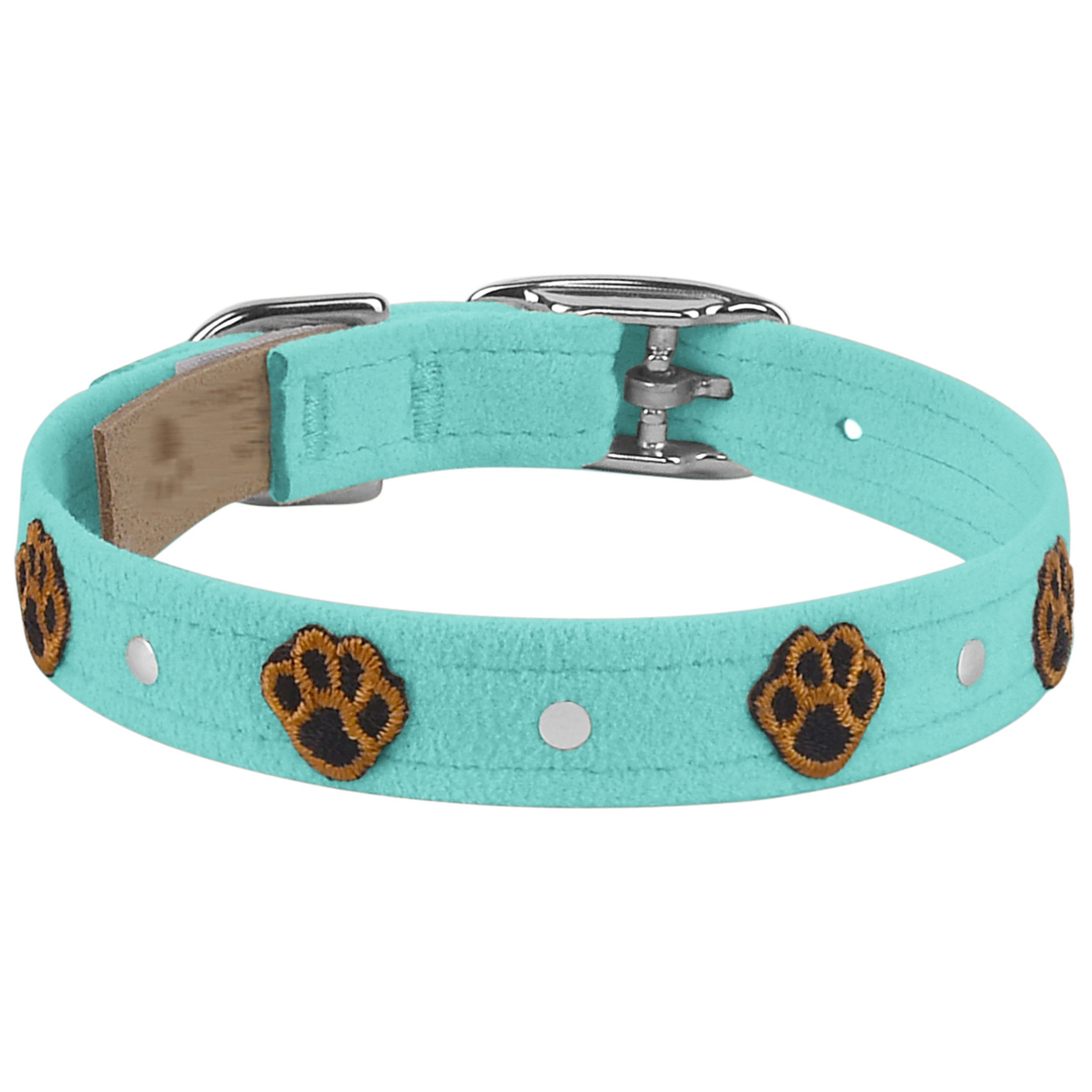 Embroidered Paws Collar Tiffi Blue