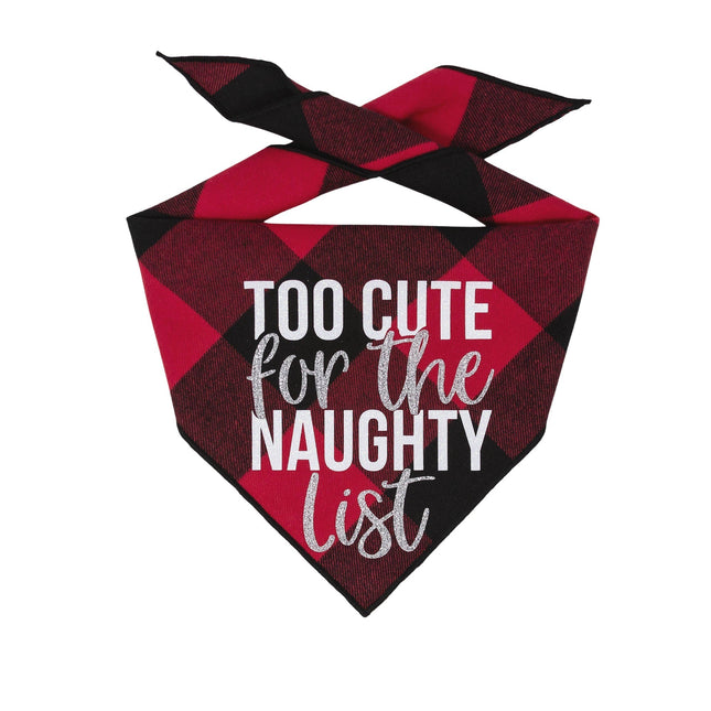 Too Cute for the Naughty List Christmas Dog Bandana