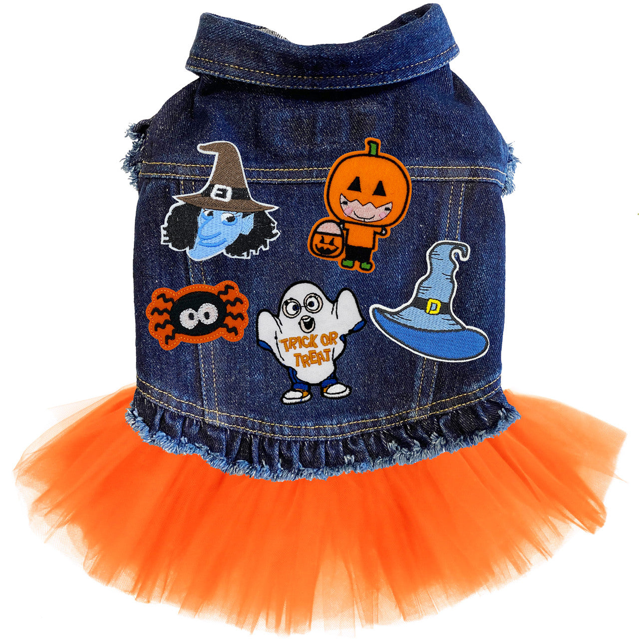 Trick or Treat Denim Dog Jacket