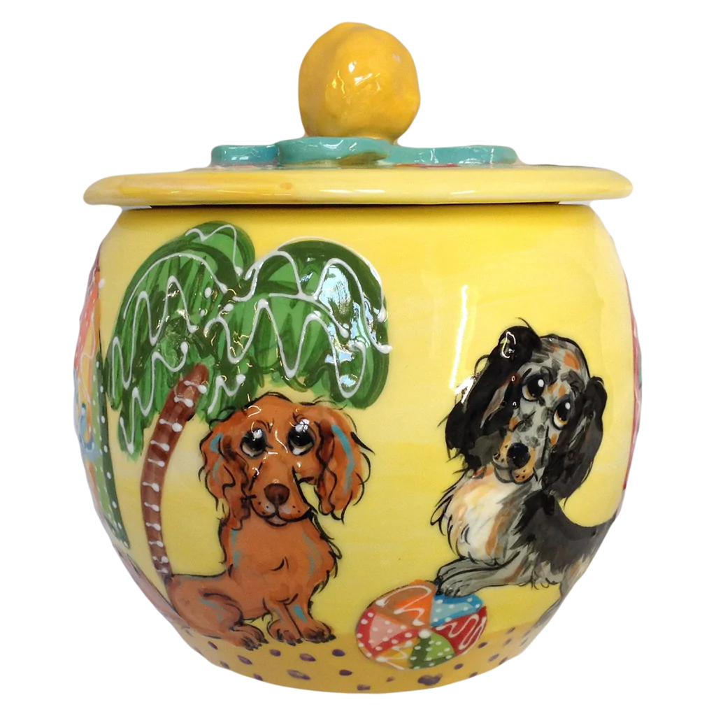 Tropical Dachshund Treat Jar