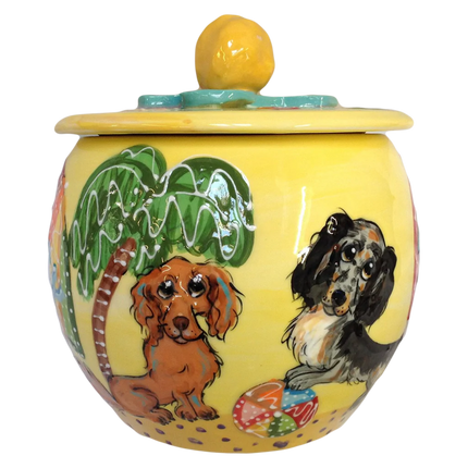 Tropical Dachshund Treat Jar