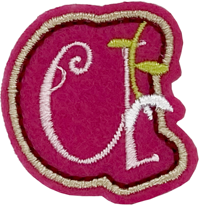 Curly Pink U - Patch