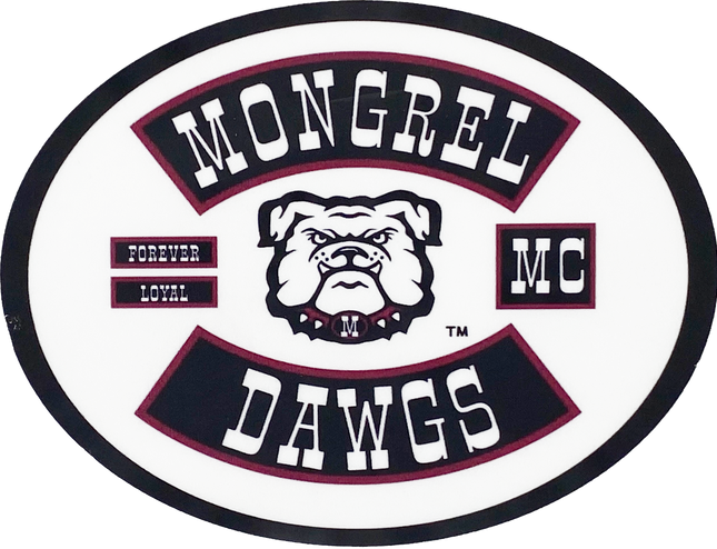 Mongrel Dawg Oval VINYL Transfer (Patch) - 2.5