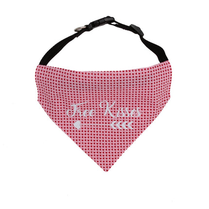 Valentines Day "Free Kisses" Dog Bandana