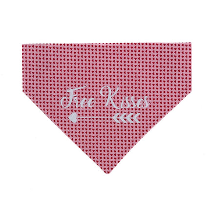 Valentines Day "Free Kisses" Dog Bandana