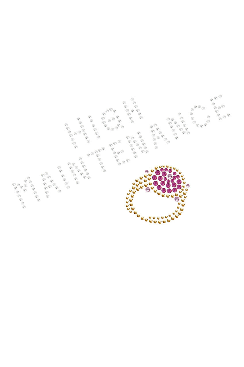 High Maintenance & Austrian crystal Fuchsia Ring - Bandanna White