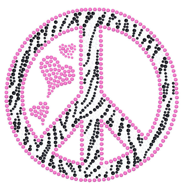 Peace Sign (Pink & Zebra Print) - Women's T-shirt