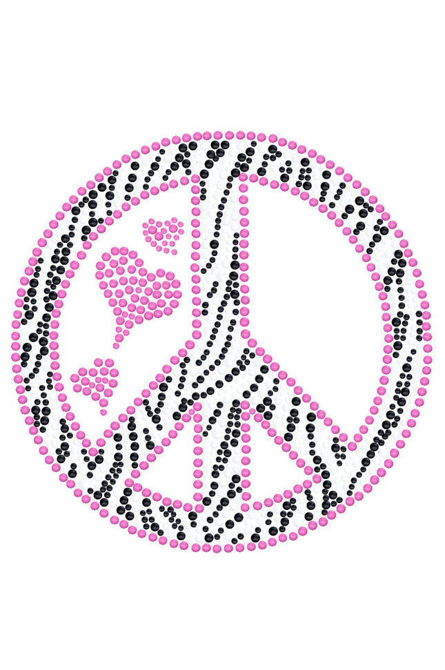 Peace Sign (Pink & Zebra Print) - Women's T-shirt