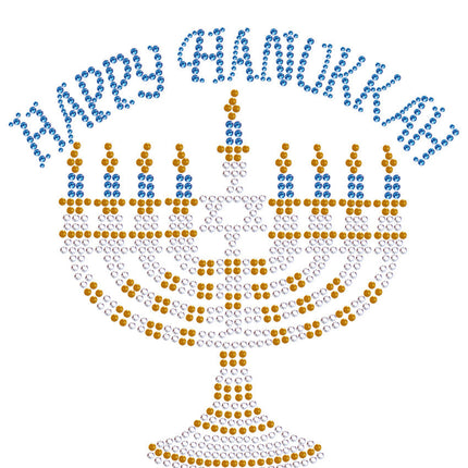 Menorah - Large (Blue, Silver, & Gold) - Women's T-shirt