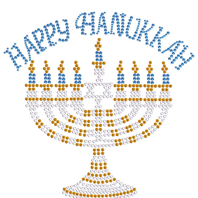 Menorah - Large (Blue, Silver, & Gold) - Women's T-shirt