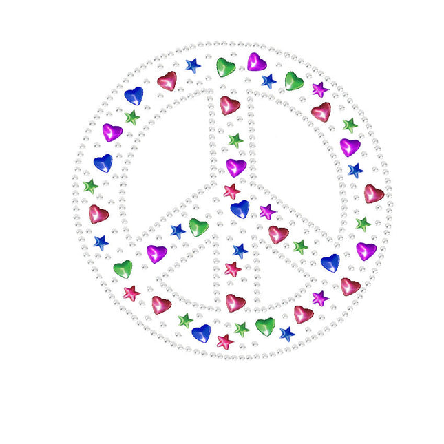 Peace Sign with Stars & Hearts - Women's T-shirt