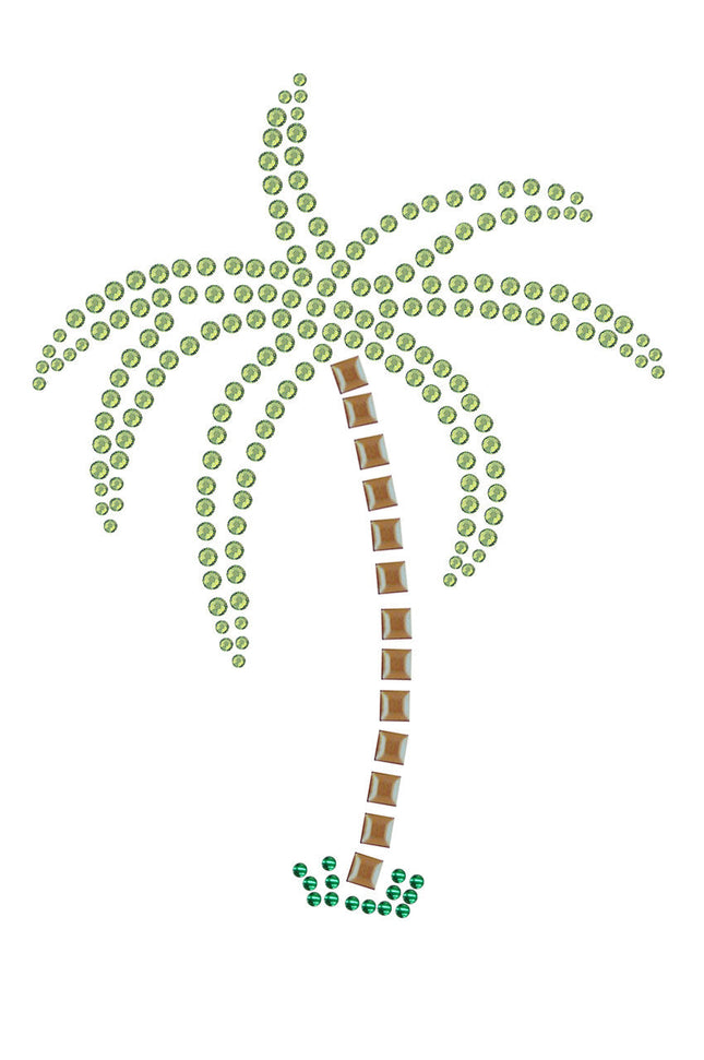 Palm Tree (Green Rhinestones) - Women's T-shirt