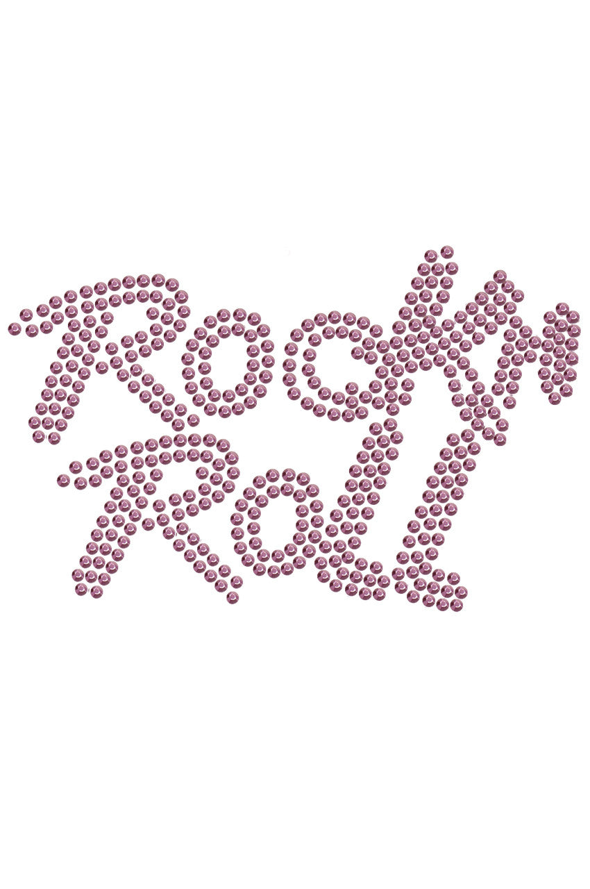 Rock n Roll (Pink Rhinestuds) - Bandanna White