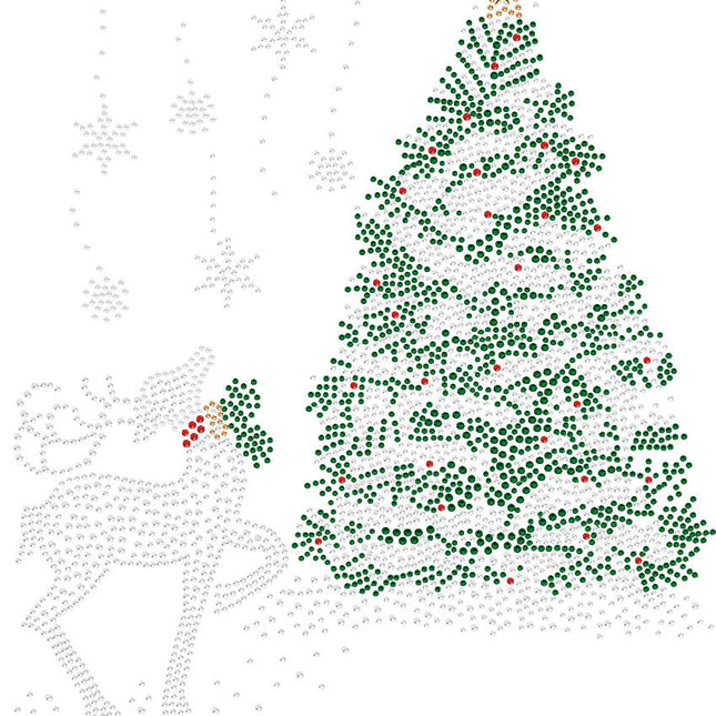 Christmas Tree with Reindeer - Women's Tee