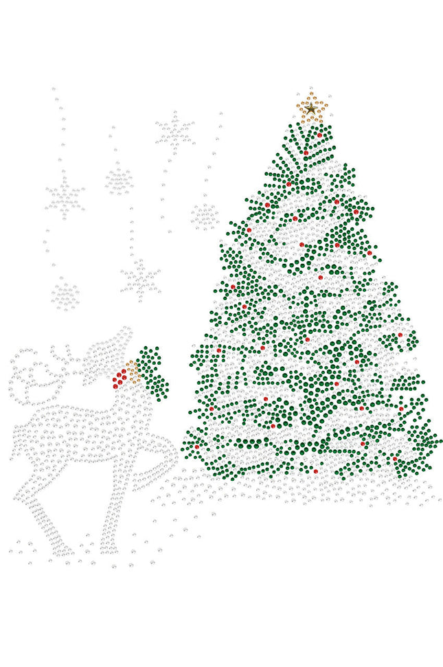 Christmas Tree with Reindeer - Women's Tee