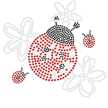 Large Lady Bug with Flowers - Women's T-shirt