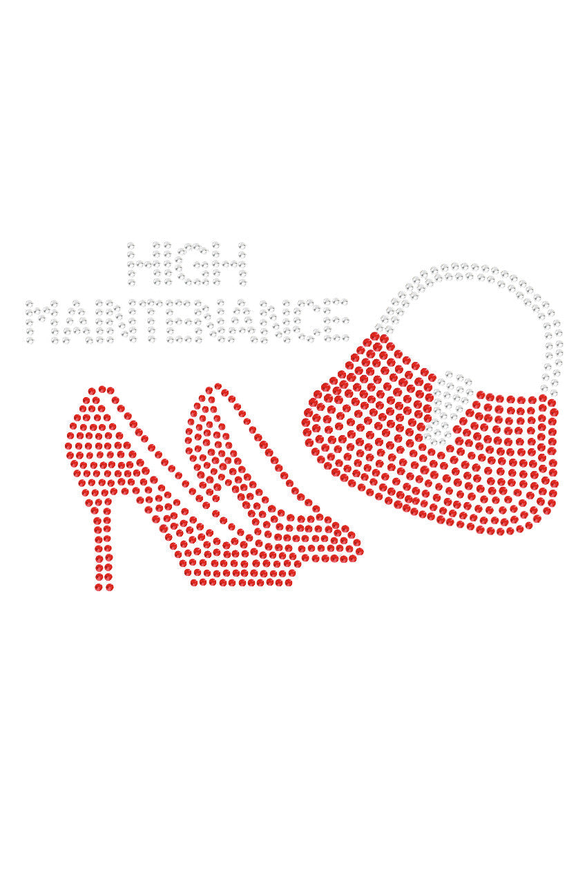 High Maintenance Red Heels & Purse - Bandanna White