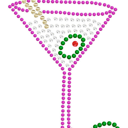 Martini (Fuchsia with Clear Rhinestones) - Bandanna