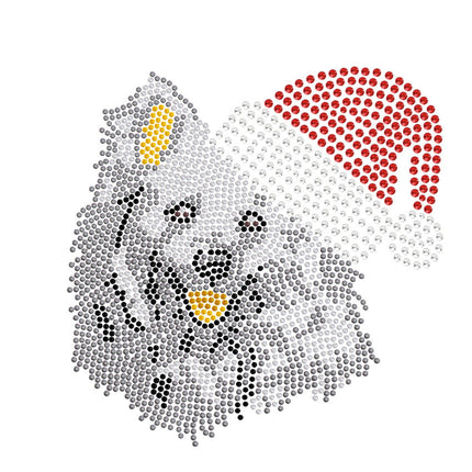 American Eskimo with Santa Hat - Bandana