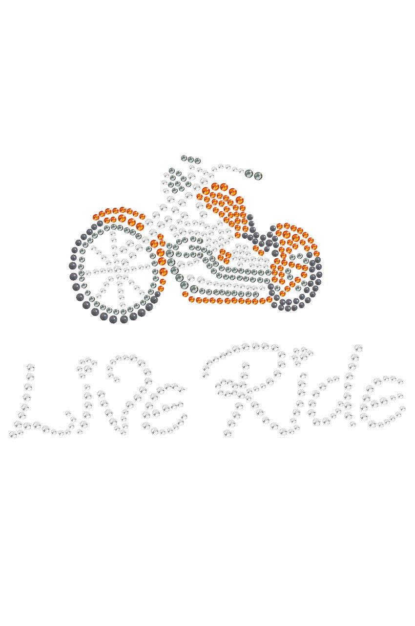 Live - Ride - (Orange) Motorcycle - Bandanas White