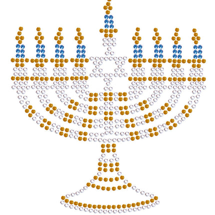 Menorah Blue & Gold (Small) - Bandanna