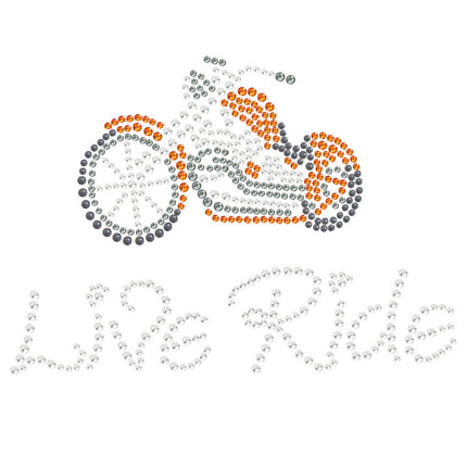 Live - Ride - Orange Motorcycle - Women's T-shirt