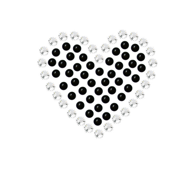 Black Rhinestone Heart Bandanna