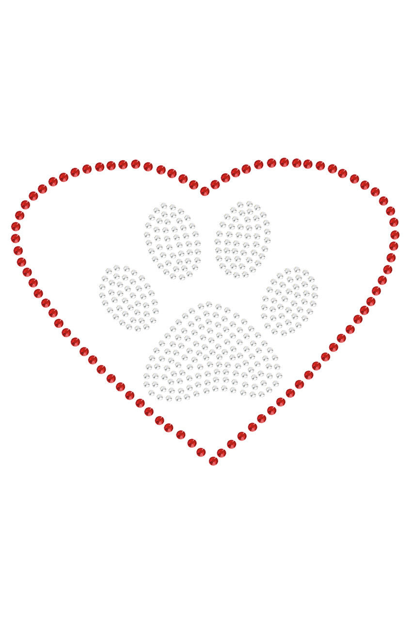 Heart with Paw bandana White