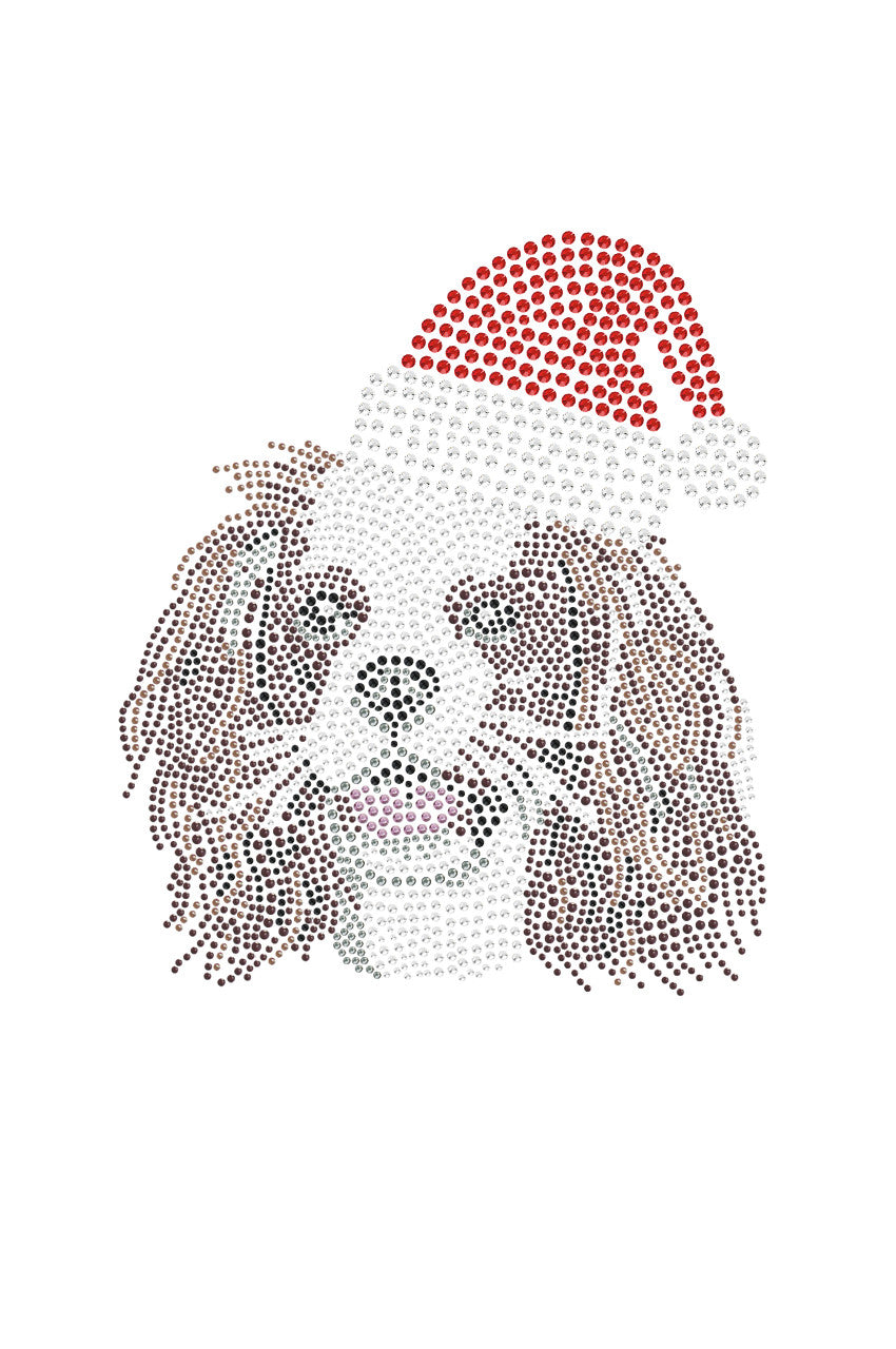 Cavalier King Charles Spaniel with Santa Hat - Bandana White