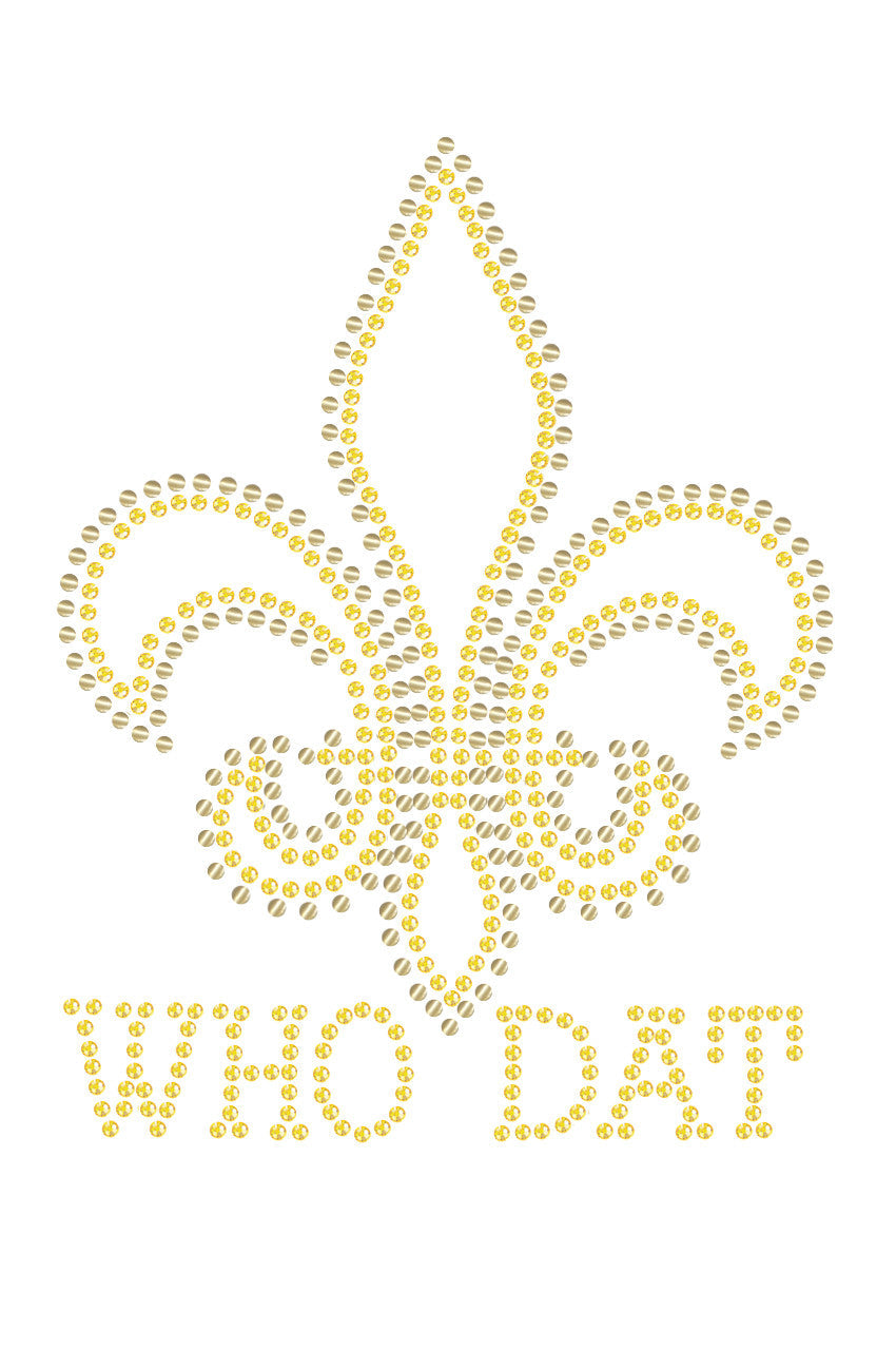 Fleur de Lis with Who Dat - Bandanna White