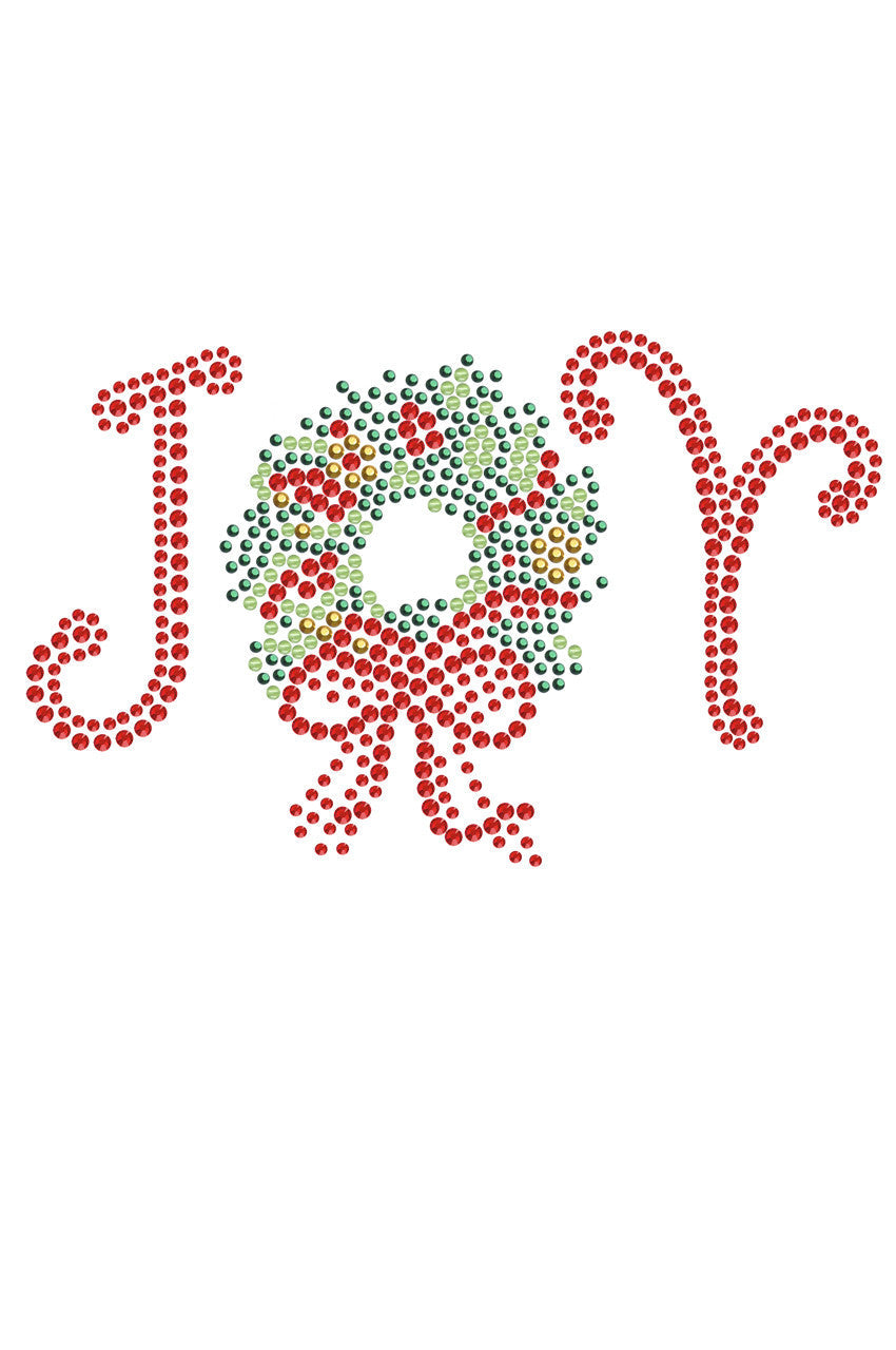 Joy Christmas Wreath - Bandana White