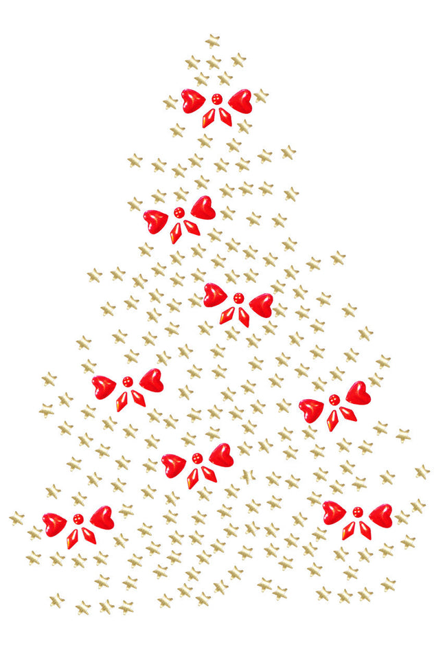 Gold Christmas Tree with Red Bows - Women's T-shirt