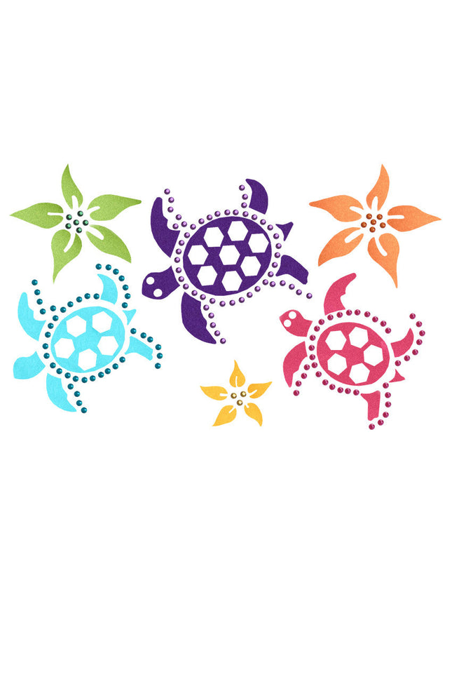 Satin Sea Turtles with Flowers - Bandanna