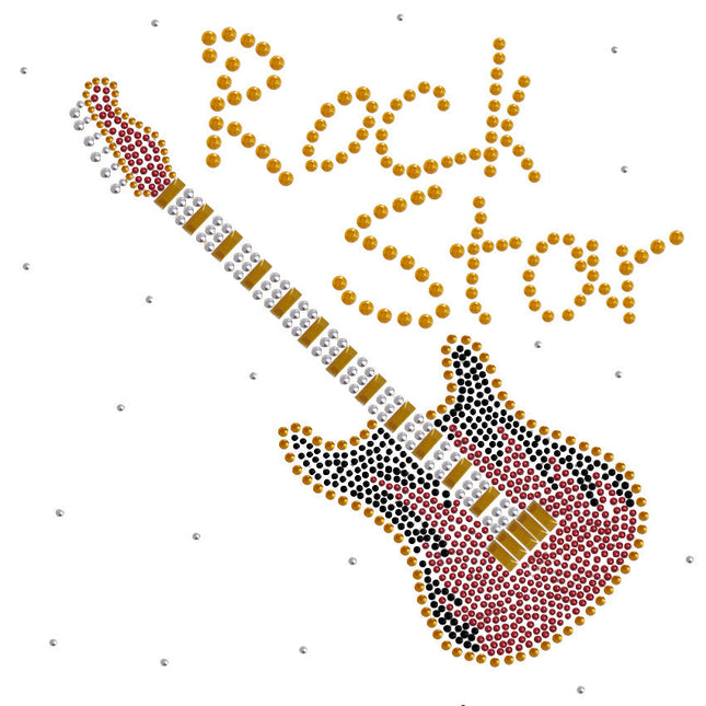 Rock Star with Red & Gold Guitar - Women's T-shirt