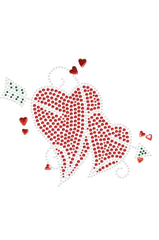 Red Rhinestone Hearts with Arrow Bandanna