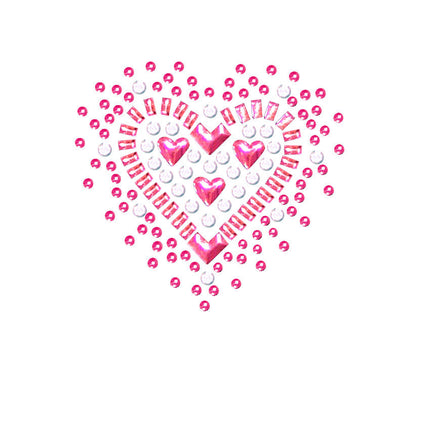 Pink Austrian crystal Heart Bandanna