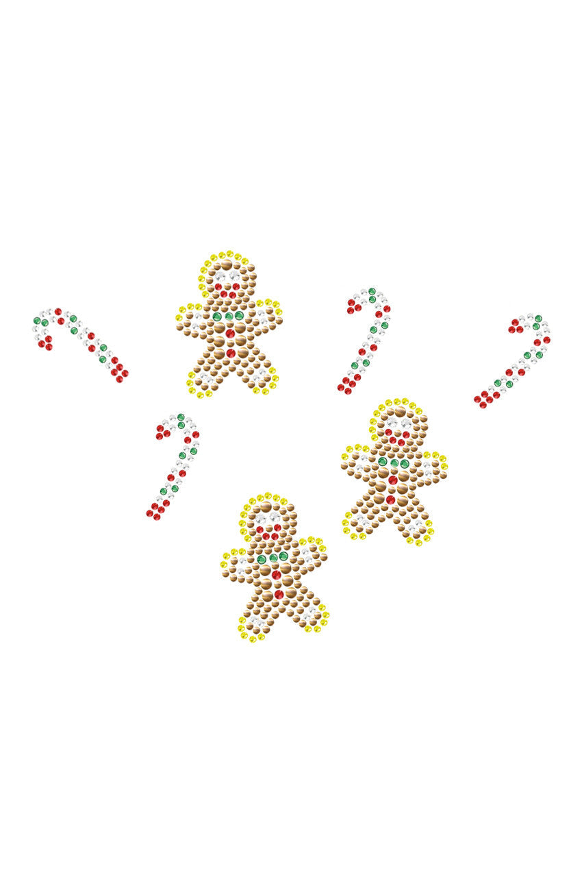 Gingerbread Men & Candy Canes - Bandana White