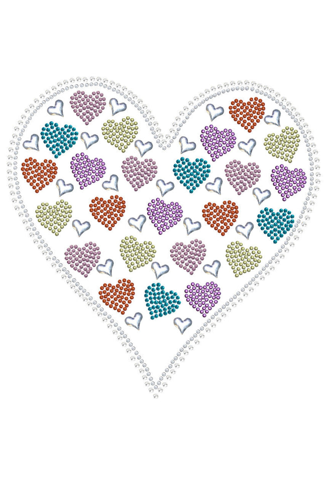 Heart with Multicolor Rhinestud Hearts Bandanna