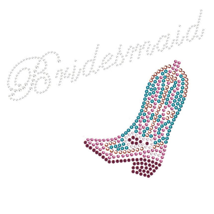 Bridesmaid with Pink/Turquoise Cowboy Boot- Women's T-shirt