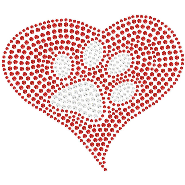 Red Heart with Paw 2 - Women's T-shirt