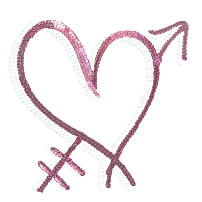 Pink Sequin Heart with Arrow Bandanna