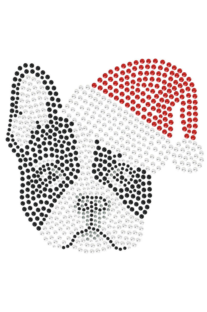 Boston Terrier with Santa Hat - Bandana White