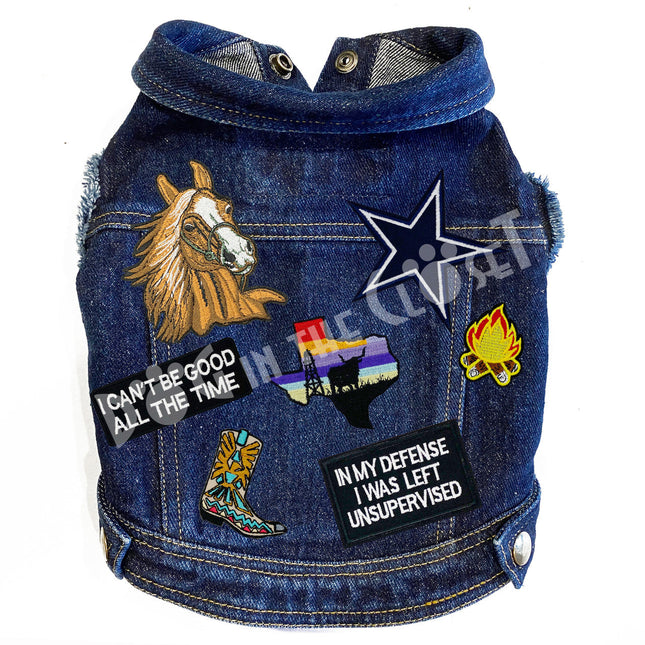 Texas Cowboy Denim Dog Jacket