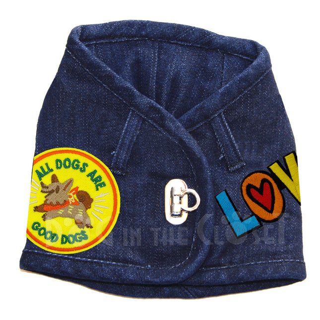 All Dogs are Good Dogs Denim Harness Vest