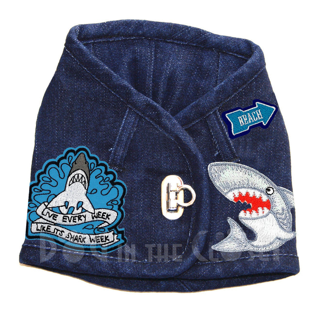 Shark Attack Denim Harness Vest