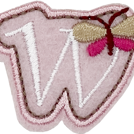 Curly Pink W - Patch