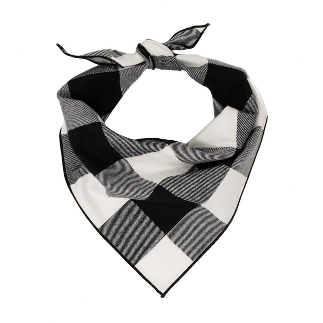 White & Black Buffalo Plaid Dog Bandana