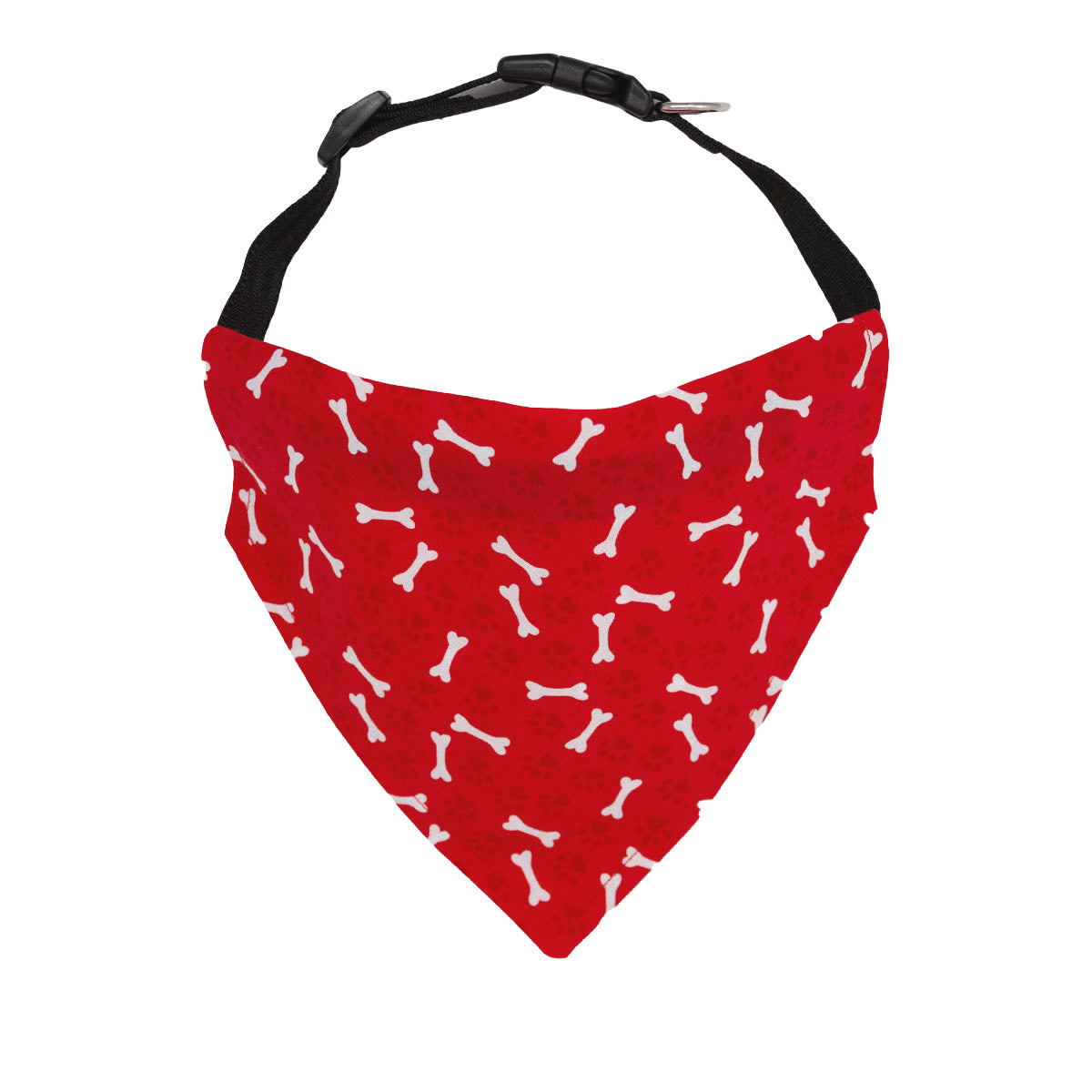 White Bones on Red Paws Dog Bandana X-Large - 12