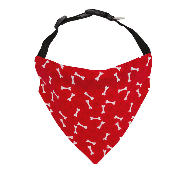 White Bones on Red Paws Dog Bandana