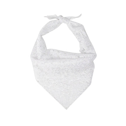 White Sheer Lace Dog Bandana